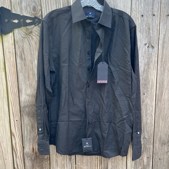 Ben Sherman Black Button Down Dress Shirt Sz M NWT - Picture 2 of 12